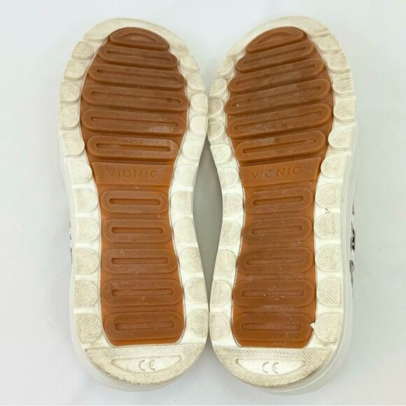 Vionic DINORA Leopard Print Grid Patent Platform Slip On Orthotic Sneakers - Picture 13 of 16